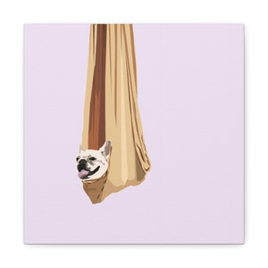 Dog Yoga French Bulldog Art Canvas | French Bulldog Home Decor | Frenchie Lover Gift Ideas