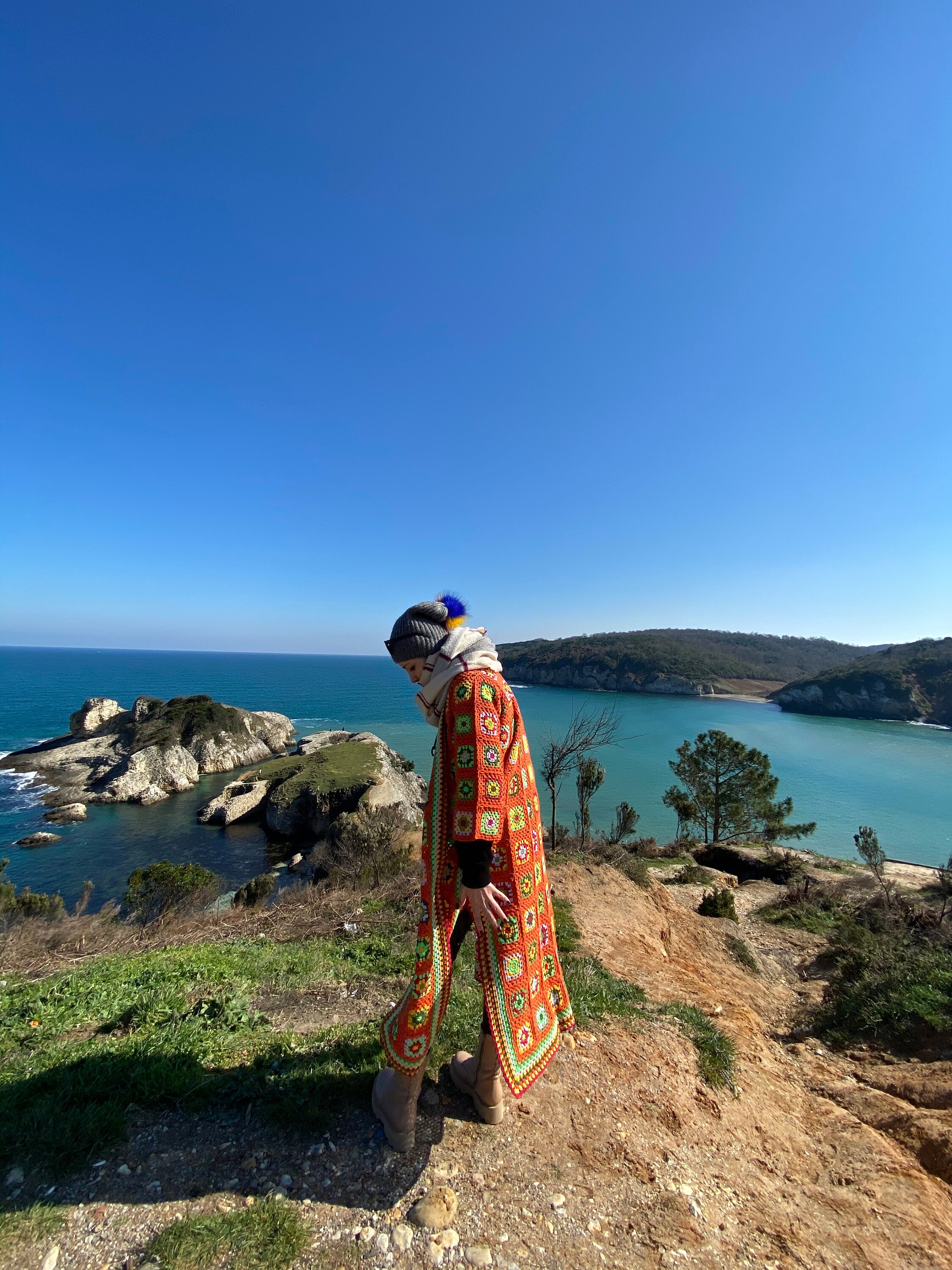 Multi Colored Knit Cardigan Afghan Cardigan Patchwork Etsy