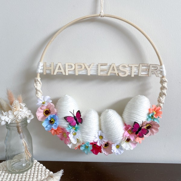 Easter Wreath | Easter Decor | Bright Floral wall hanging or Door Wreath for Easter.