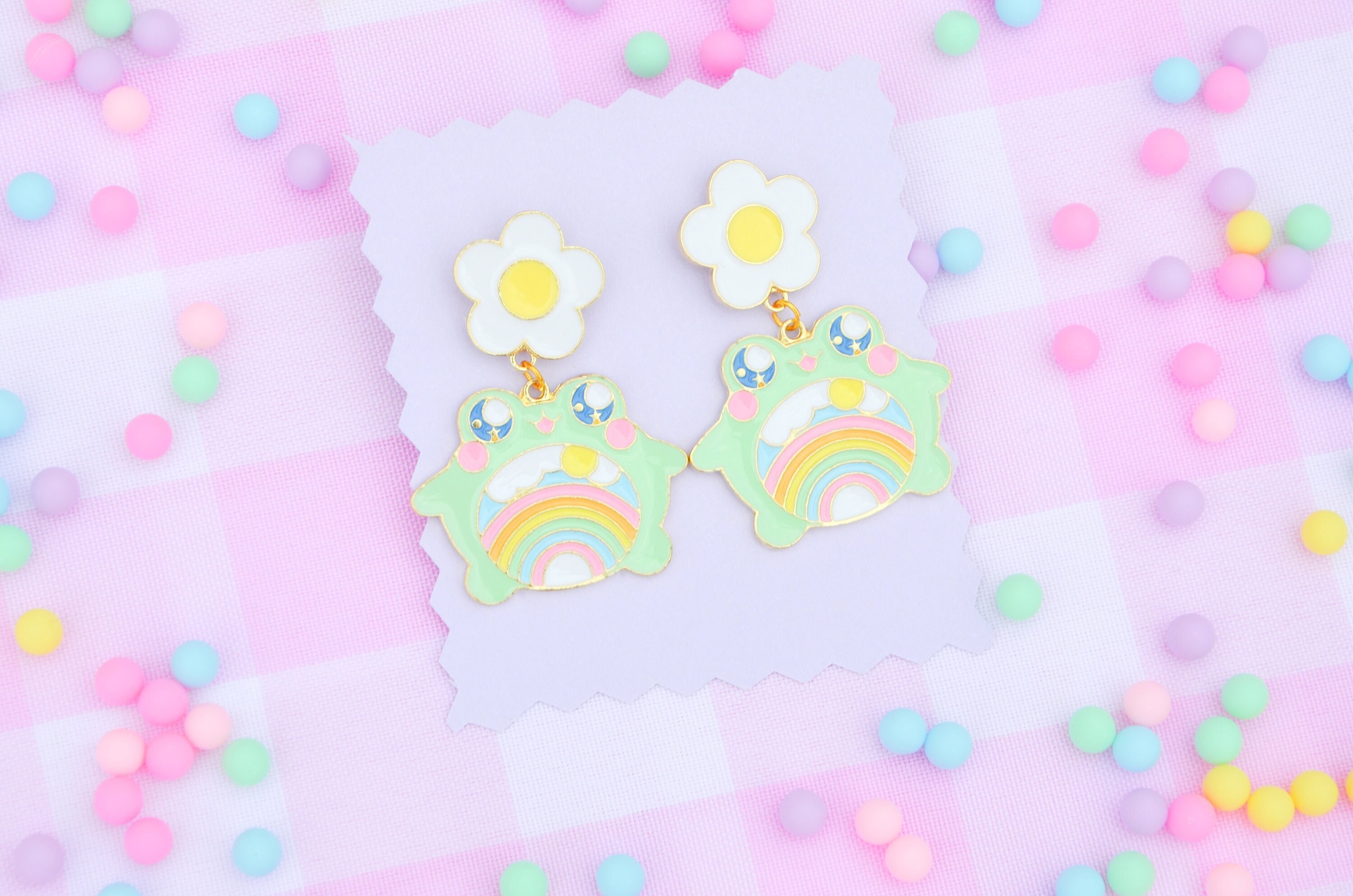 Cute frog earrings, frog earrings, cute earrings, gift for they/them, birthday gift, cottagecore