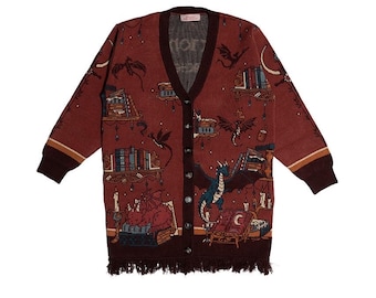 Book dragon cardigan