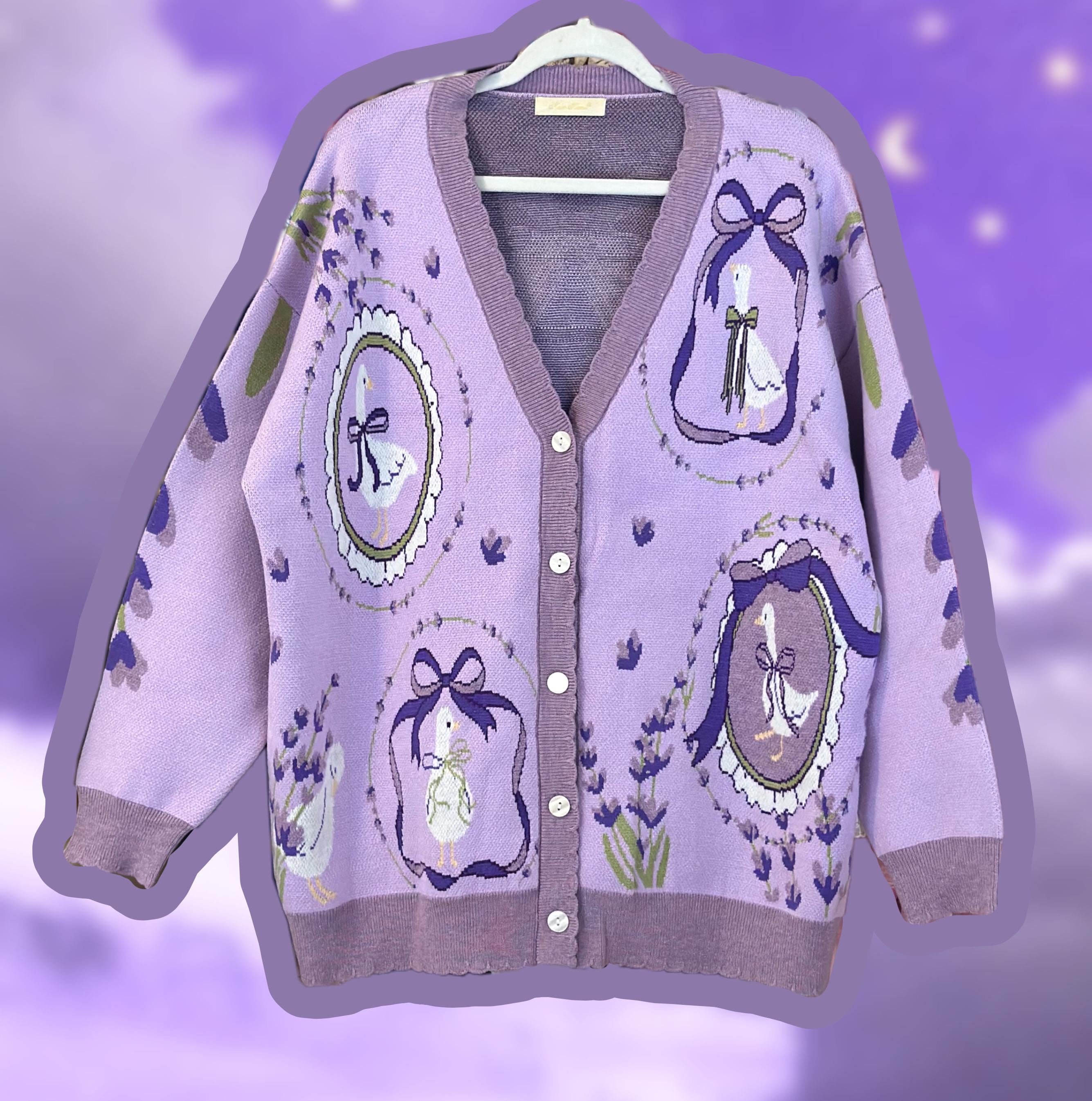 Lavender Goose Cardigan - Etsy