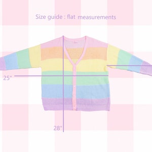 Rainbow cardigan, Rainbow sweater, Rainbow clothes, fairy kei, Kawaii clothing Pastel clothing Oversized image 3