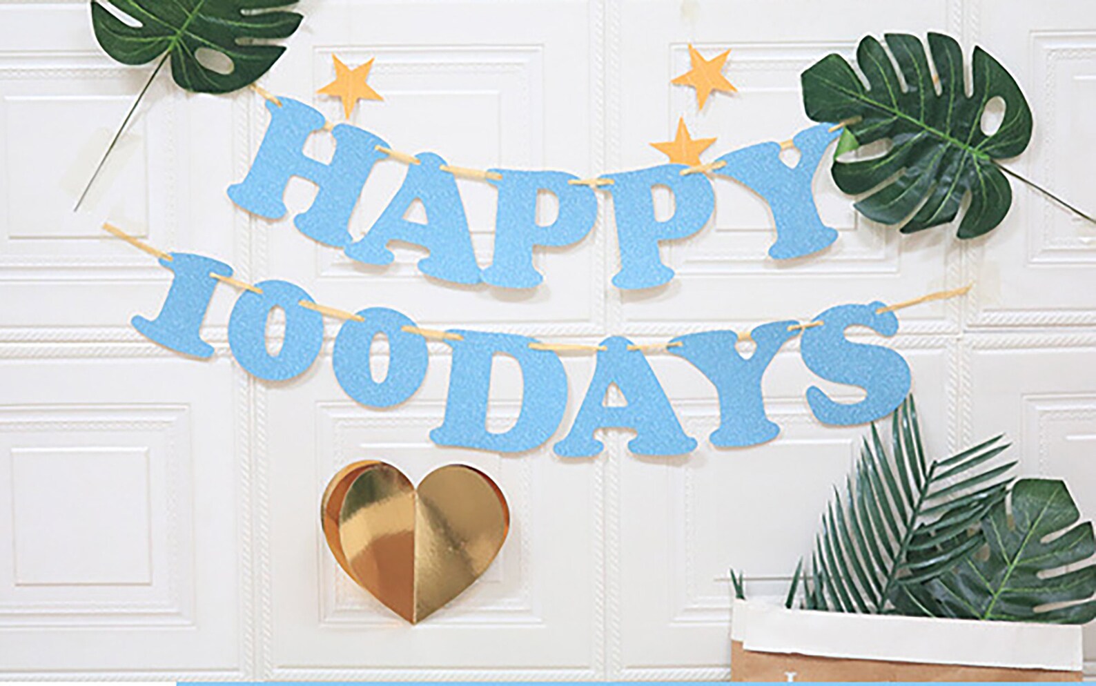 Happy 100 Days Banner 100th Day Banner Glitter Banner Party | Etsy