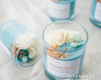 Down by the sea, Soy Wax Candle, ocean theme, ocean candle, sea candle, dessert candle, gift candle, AU
