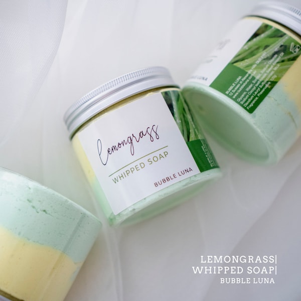 Lemongrass Whipped Soap, Bath Butter, Whipped Soap, AU