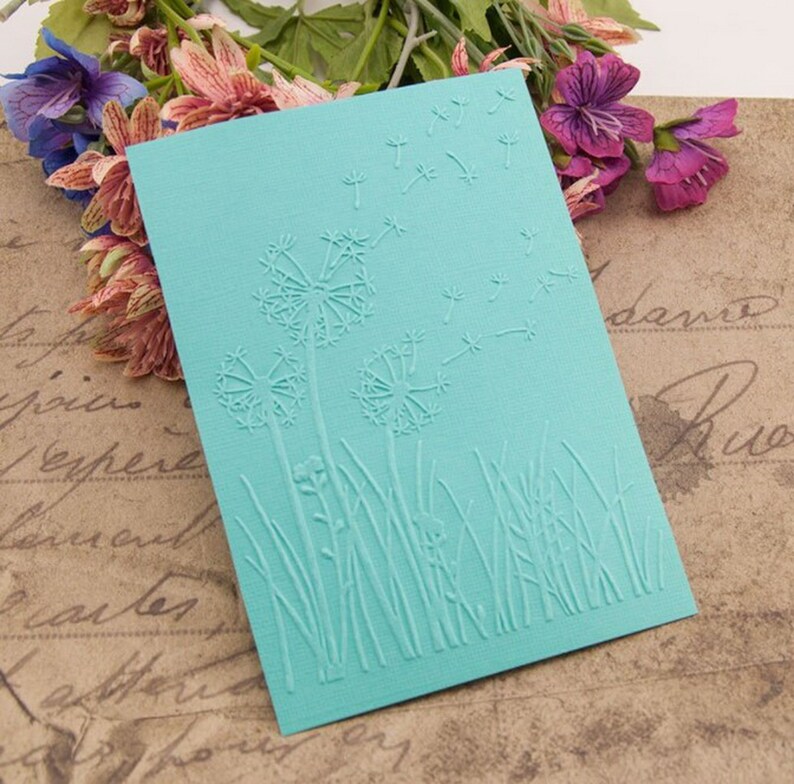Flower Dandelions DIY Plastic Embossing Folders for Etsy