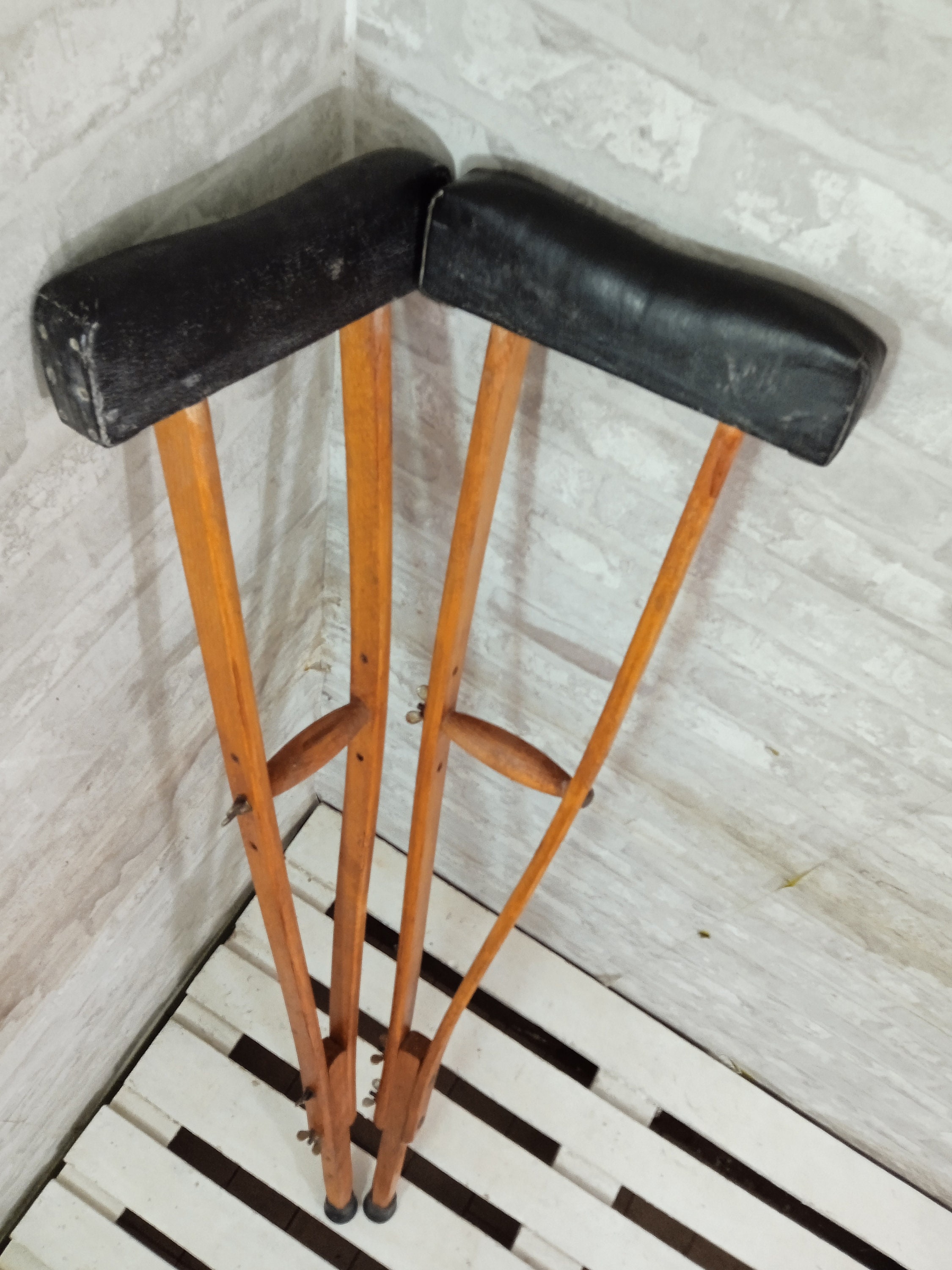 Vintage Walking Crutches, Antique Mobility Aids, Retro Vintage Walking Crutches, Antique Mobility Aids, Retro