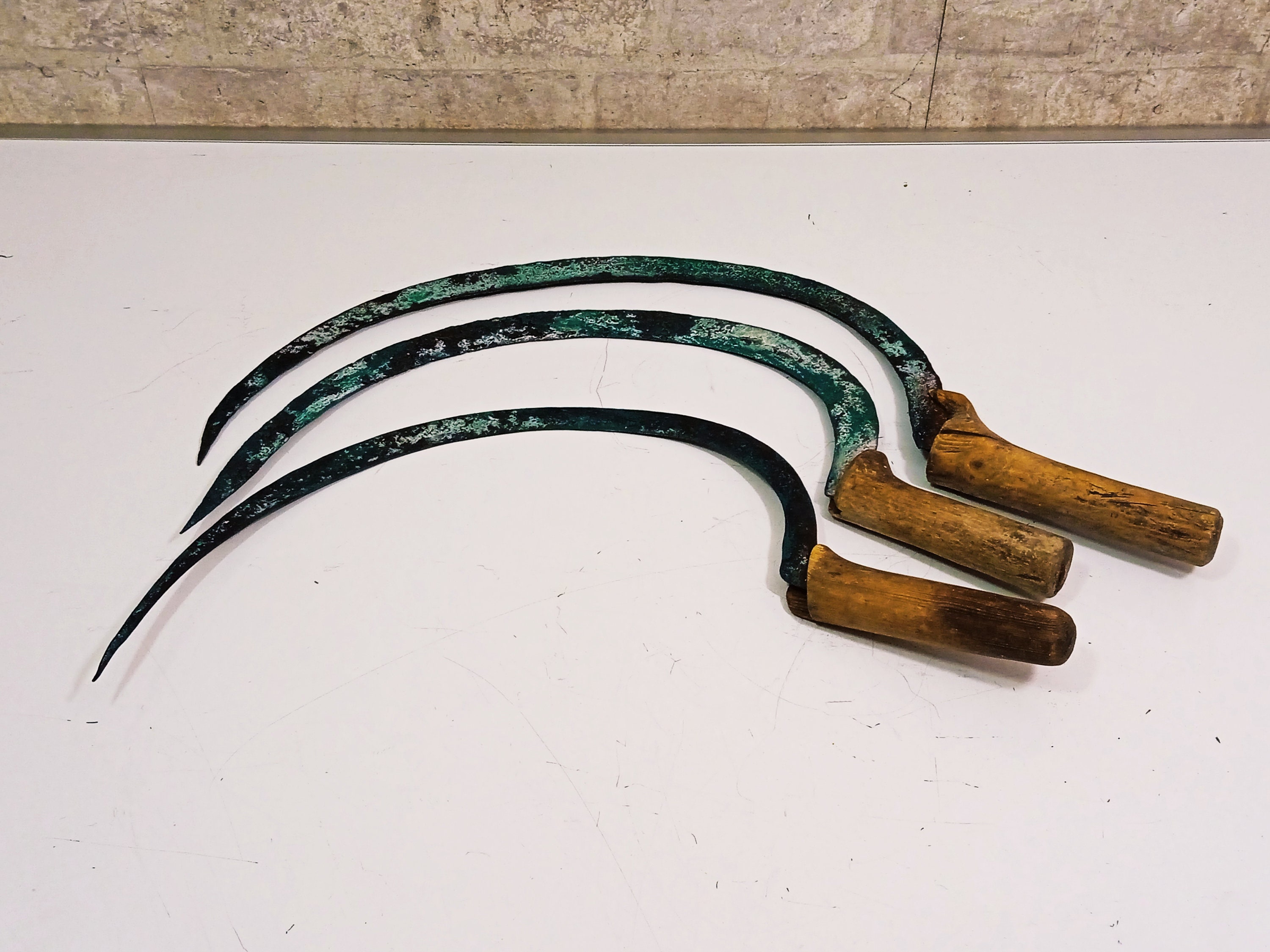 Antique Sickle Iron Cast Wrought , Set of Three SICKLES Sickle Blades ...