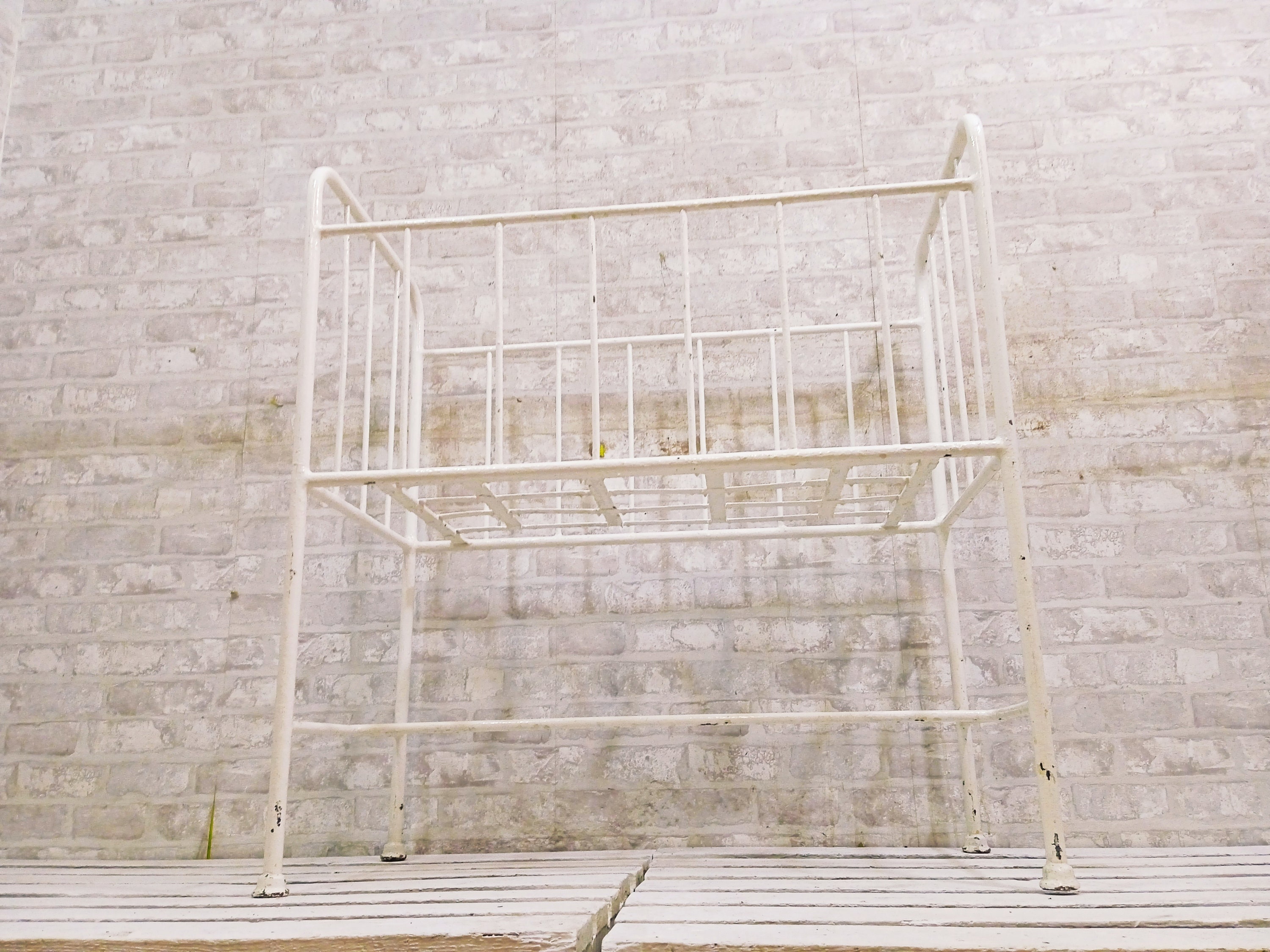 HOSPITAL BABY BED Metal Bed Frame Metal Baby Bed Metal White, Vintage