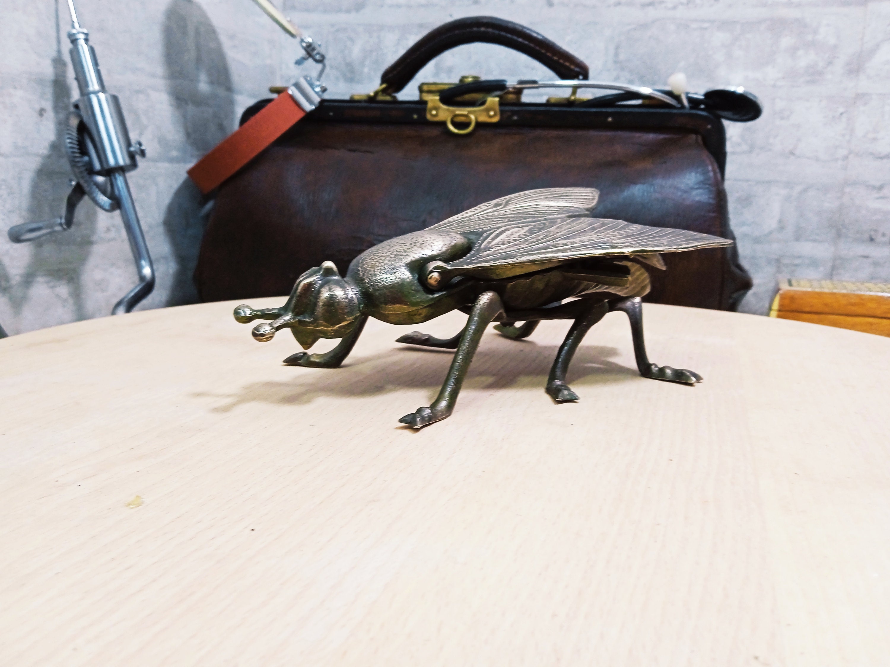 Vintage Metal Fly Figurine With Hidden Compartment, Retro Vintage Metal Fly Figurine With Hidden Compartment, Retro