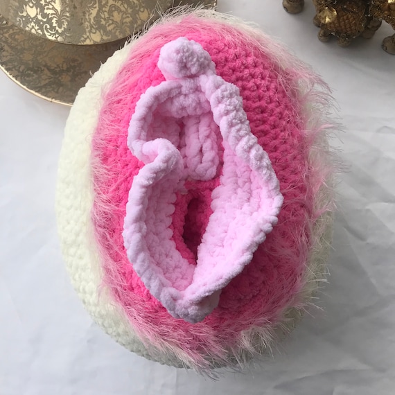 Jumbo Vagina Pillow Crochet Vulva Adult Feminist Gift