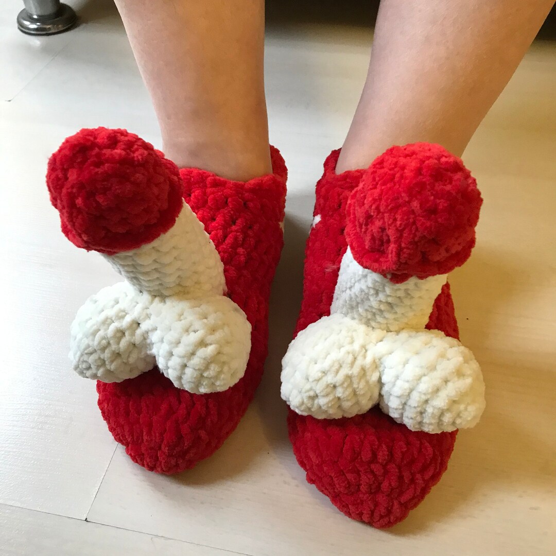 Willy Slippers,crochet Socks Dick,cock Slip,penis Bootie,mature Slipper,christmas Gift,bridesmaids