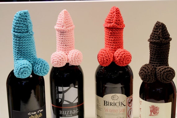 Drunken Penis, Penis Bottle Topper, Wine Hat, Adult Gift, Wine Bottle,  Crochet Penis, Christmas Gift, Kitchen Decor,cap Penis, Willy Warmer 