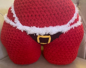 Christmas-themed butt pillow, unique festive gift, fun home decor item, perfect for holiday celebrations and bachelorette parties,gag gift