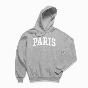 Paris Hoodie: Paris France Hooded Sweatshirt / College Style Pullover / Vintage Inspired Sweater image 3