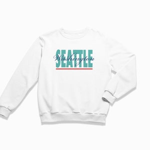 Seattle Signature Sweatshirt: Seattle Washington Crewneck / Retro Style Sweatshirt / Vintage Inspired Sweater