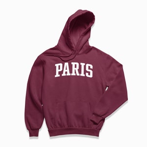 Paris Hoodie: Paris France Hooded Sweatshirt / College Style Pullover / Vintage Inspired Sweater image 5