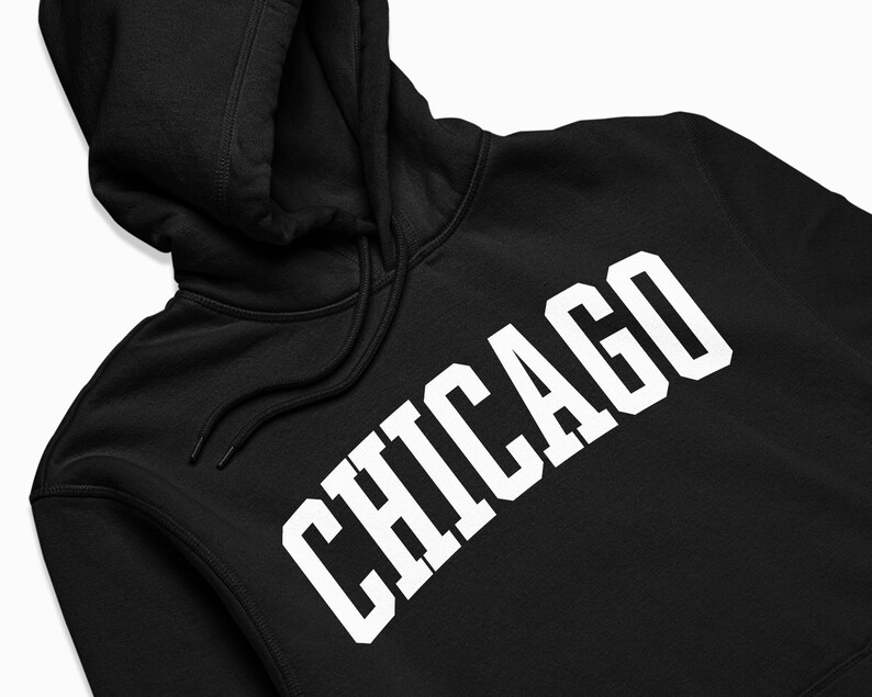 Chicago Hoodie: Chicago Illinois Kapuzenpullover / College Style Pullover / Vintage Inspirierter Pullover Bild 2