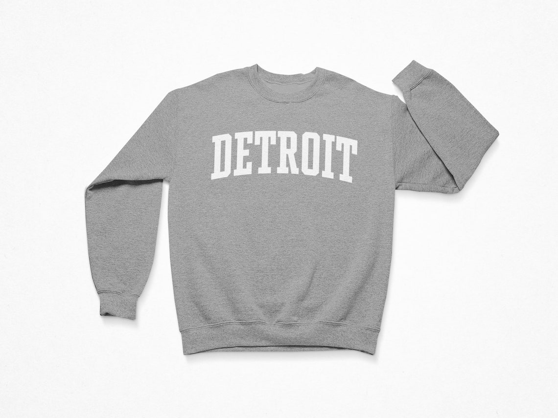 Detroit Sweatshirt / Detroit Michigan Sweatshirt / College Etsy