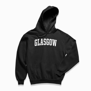 Glasgow Hoodie: Glasgow Scotland Hooded Sweatshirt / College Style Pullover / Vintage Inspired Sweater