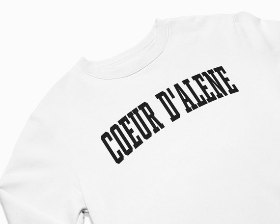 Coeur d'Alene Sweatshirt Coeur d'Alene Idaho Crewneck  College Style Sweatshirt  Vintage Inspired Sweater