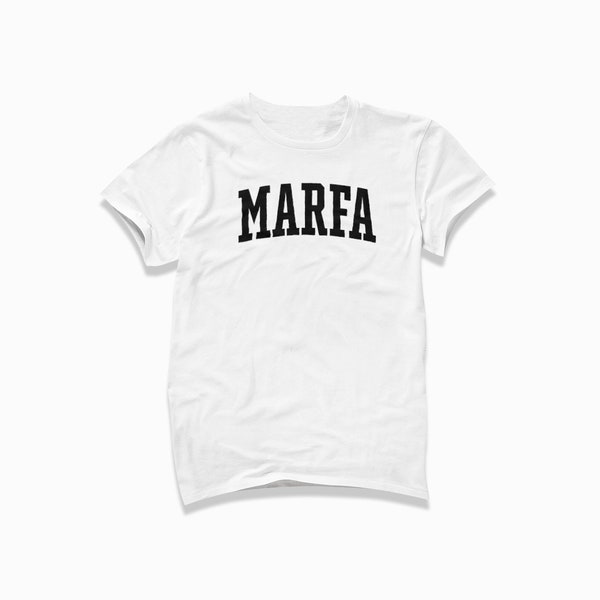 Marfa Shirt: Marfa Texas T-Shirt / College Style T Shirt / Vintage Inspired Short Sleeve Tee