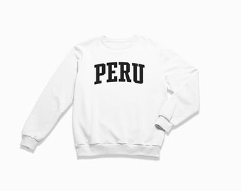 Peru Sweatshirt: Peru Crewneck / College Style Sweatshirt / Vintage Inspired Sweater