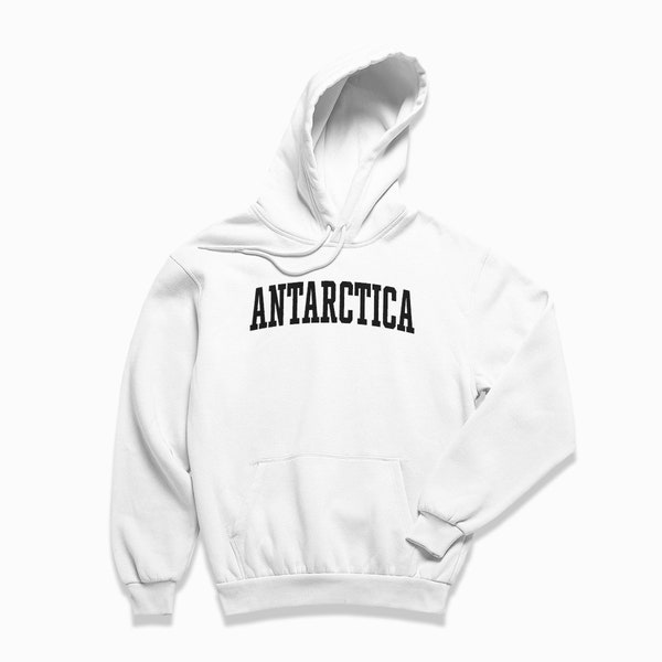 Antarctica Hoodie: Antarctica Hooded Sweatshirt / College Style Pullover / Vintage Inspired Sweater