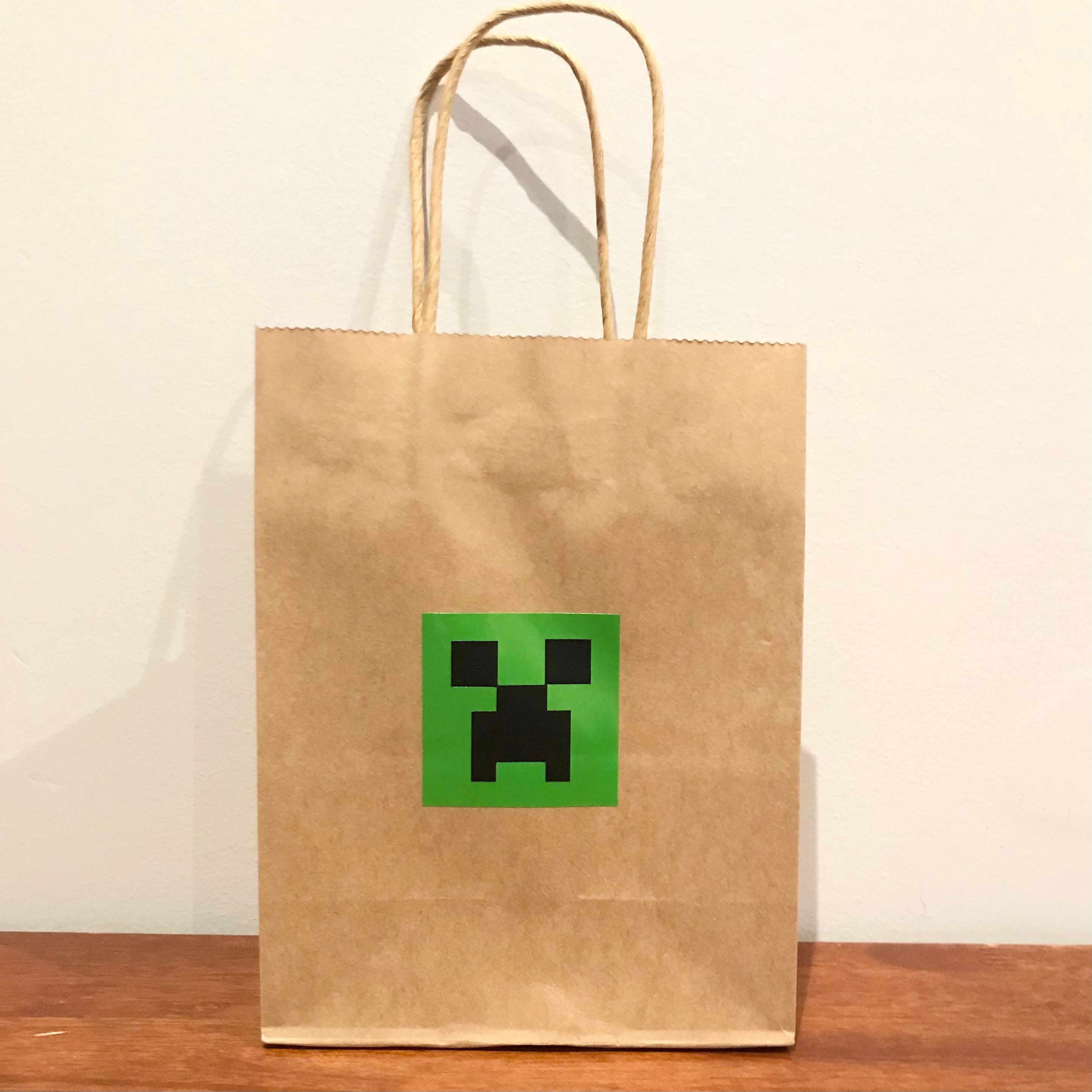 Minecraft themed party bag / favour bag / lolly bag Creeper | Etsy