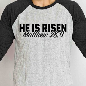 He Is Risen Svg! Instant Digital Download von Matthew 28 6 Passage! Herr Christus Erretter, Neues Testament Evangelium der Auferstehung Kunst Design