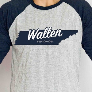 Wallen 865-409-1021 Svg Eps Dxf Png pour Cricut pour faire des sweat-shirts commerciaux de sublimation Tennessee, des chemises et des enseignes de musique country personnelles!