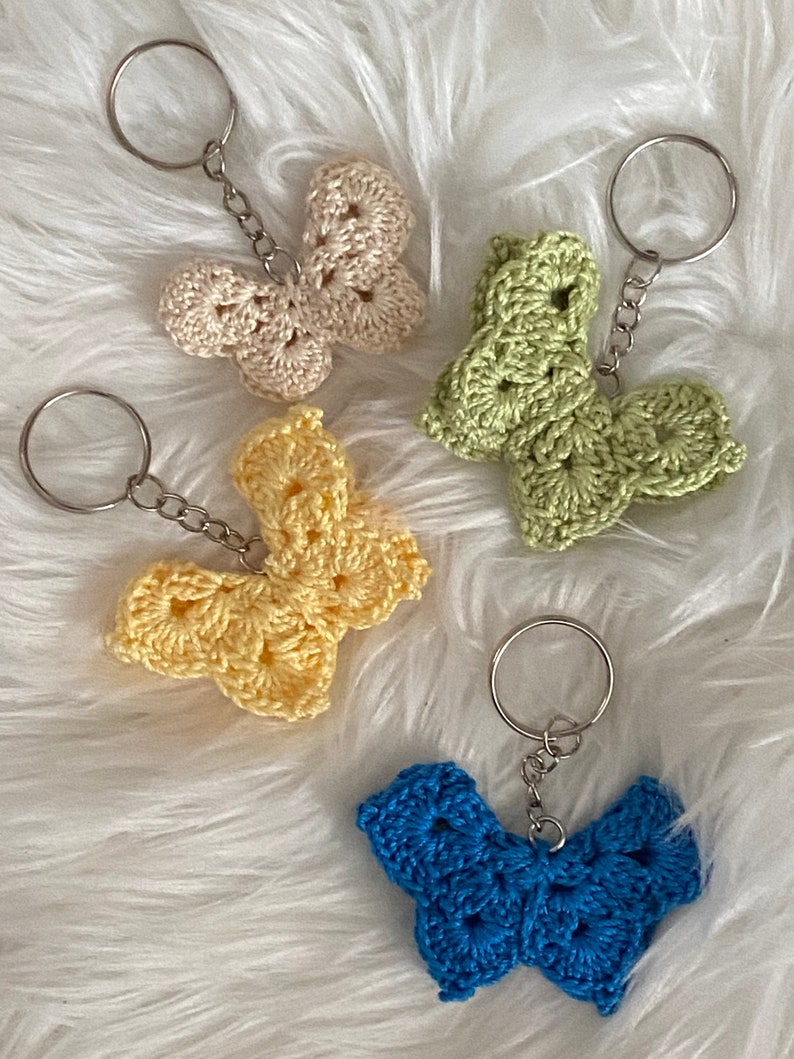 Transforming crochet butterfly keychain Etsy