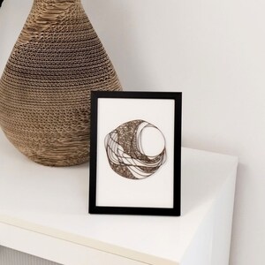 Pequeño original cartón de encaje de 13x18 y marco de madera, Decoración elegante, Regalo hecho a mano, Trefilado moderno del planeta