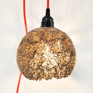Baladeuse ronde en carton, Lampe murale suspendue, Lampe murale design, Lampe pour chambre, Lampe de chevet à suspendre, Petite lampe design
