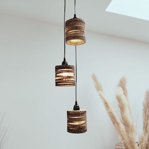 Lámpara colgante multilámpara original y de diseño, Lámpara colgante múltiple, Lámpara colgante de esquina, Pantalla de tubo, Lámpara colgante decorativa
