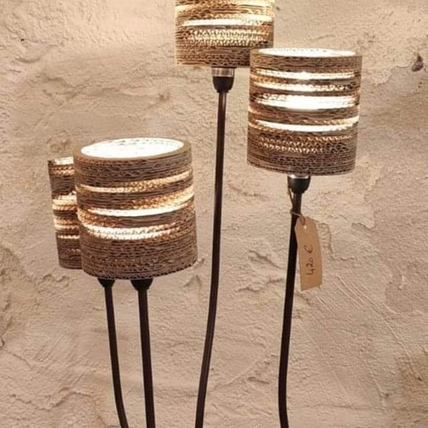 Lampadaire multiple abat jour en carton, Lampadaire design, Lampadaire sur pied, Lampadaire branche, Lampadaire design, Lampadaire salon