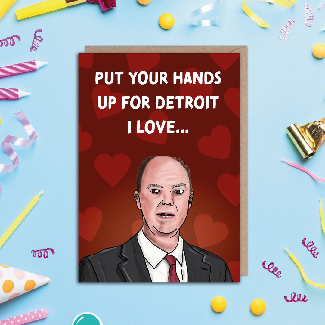 Put Your Hands up for Detroit... I Love Chris Whitty Birthday Card Etsy