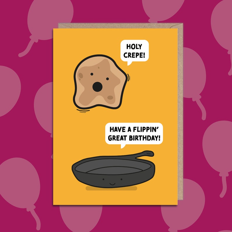 Crepe Birthday Card Funny Birthday Card Crepe Card for Etsy Australia