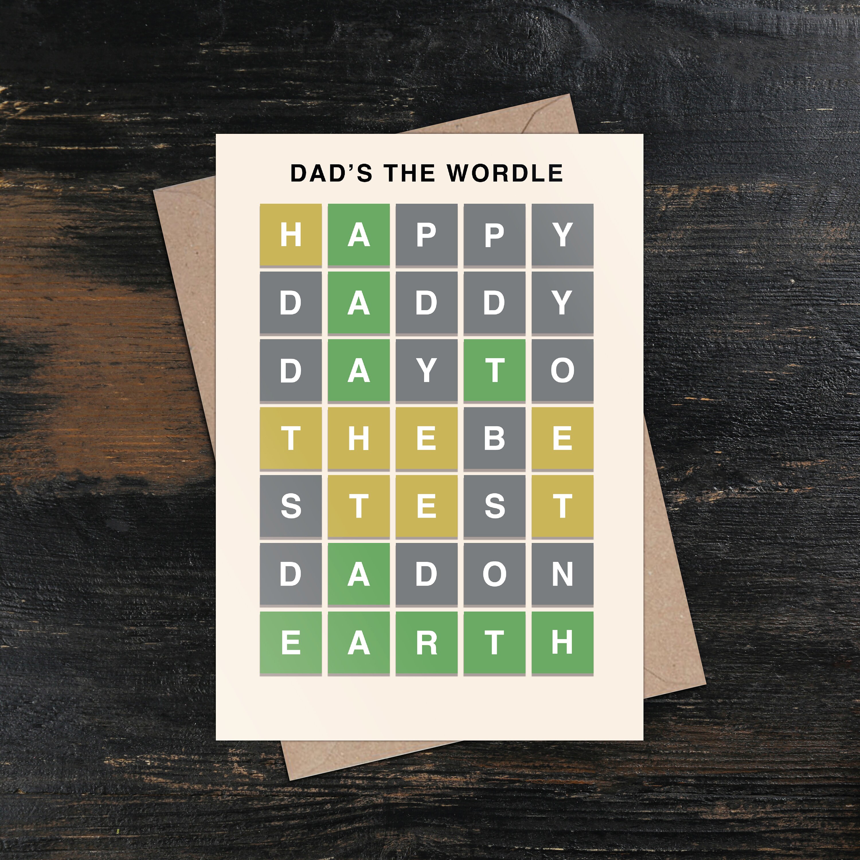 My Dad invented a new word puzzle game like Wordle mixed with a