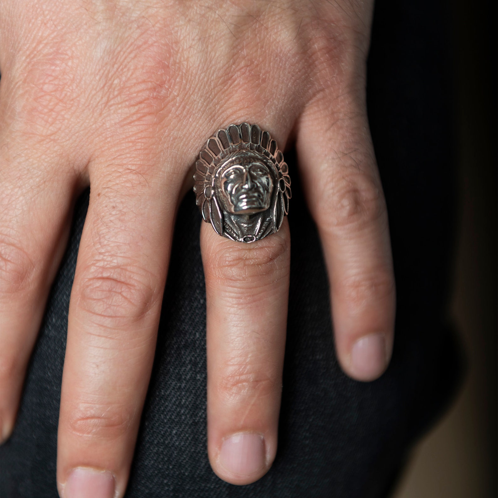 Silver Native American Indian Ring Oxidized Silver American - Etsy
