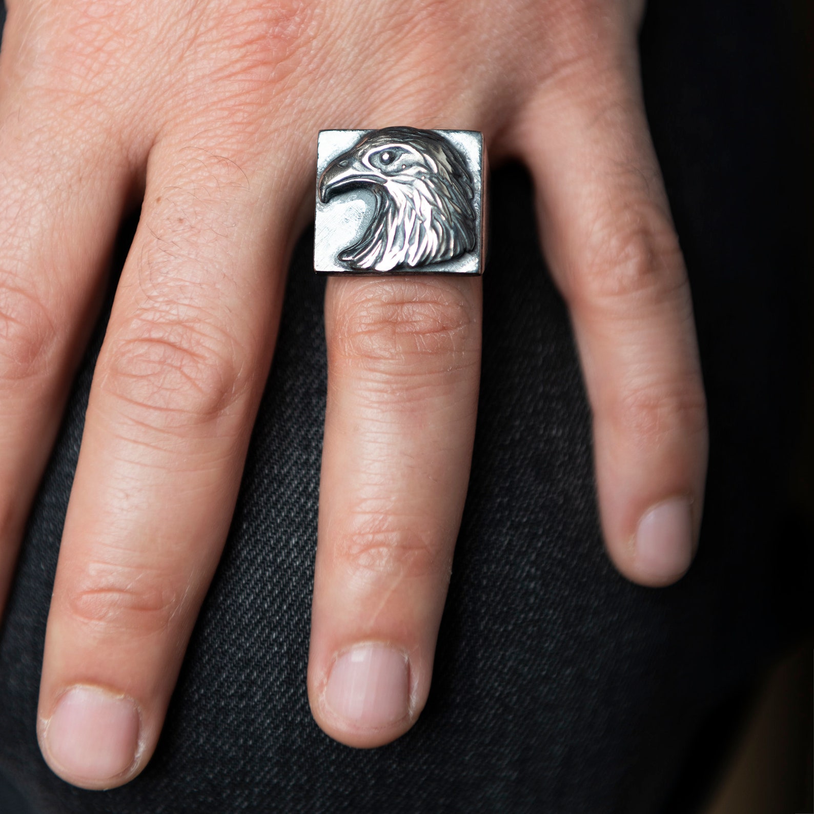 925 Silver Eagle Men Ring Boho Eagle Man Ring Etsy
