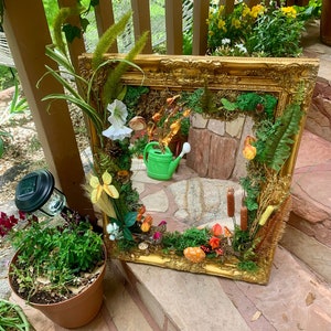 Gold Fairy Mushroom Mirror, Nature Mirror, Whimsical Fairy Mirror, Fairy Portal Mirror, Wall Decor,