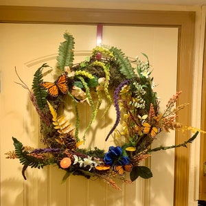 Nature Woodsy Butterfly Mushroom Wreath