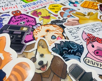 Random Pack of Stickers, kawaii, corgis, cute stickers, laptop stickers.