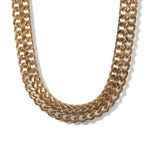 18K Gold Chain Necklace | Gold Necklace | Chunky Chain Necklace | Tarnish Free Chain Necklace | Gold Chunky Chain - Vintage Style Chain