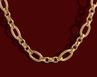 Gold Chunky Chain Necklace - Minimal Gold Chain - Tarnish Free Gold Chain - Waterproof Gold Chain - Textured Gold Chain Necklace