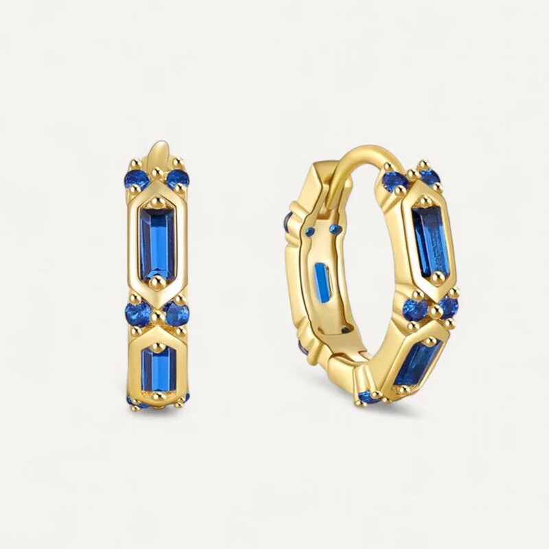 Blue Huggies Earrings