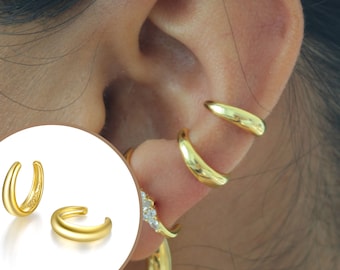 925 Sterling Silver Ear Cuff | Gold Ear Cuff | Minimal Ear Cuff | Gold Plated Ear Cuff | Conch Earring | Gold Cuff | Single Cuff