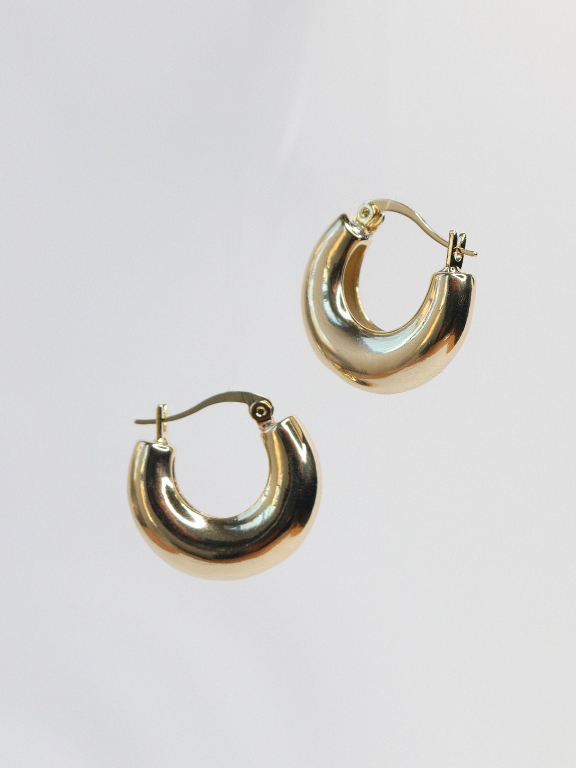 Small gold hoops thick Clearance